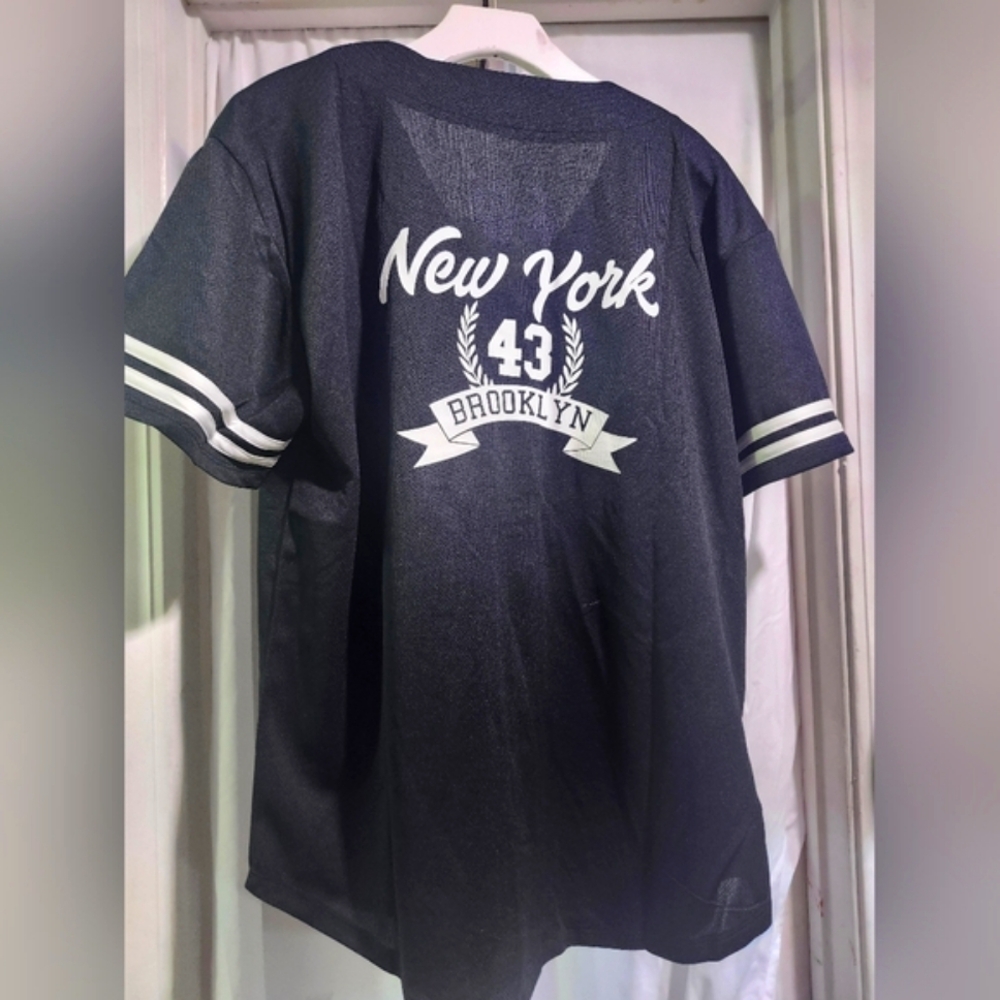 Black and White Button-Up Jersey image 4